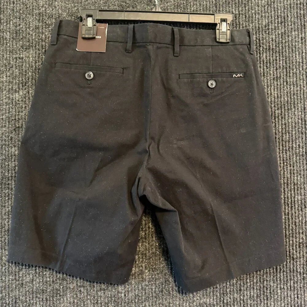Michael Kors Mens Stretch Cotton Chino Shorts Black W30 NWT